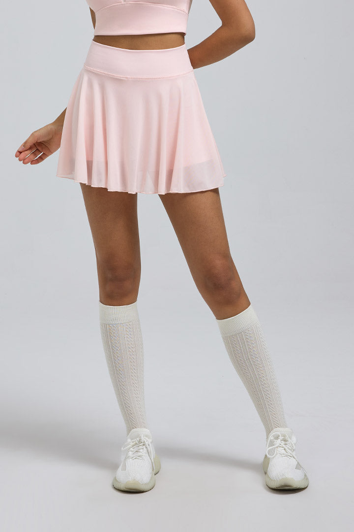 Sheer Mesh Pleated Skirt - SALTUM SPORTS