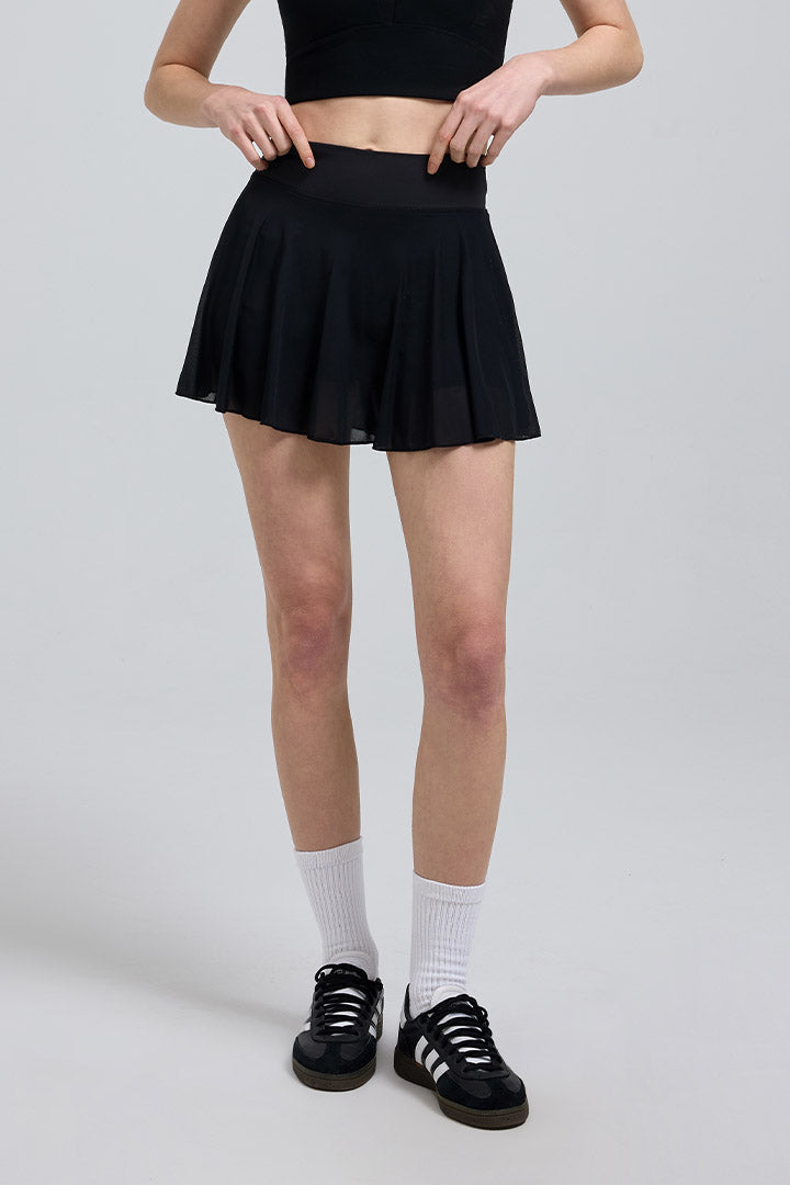 Sheer Mesh Pleated Skirt - SALTUM SPORTS