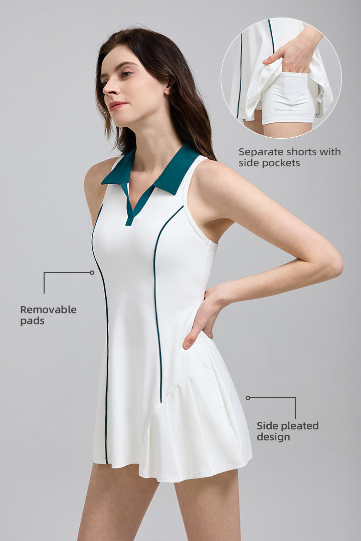 FlexEase™ 2.0 Tennis Polo Dress - SALTUM
