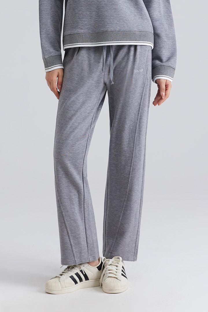 gray tracksuit WIDE-LEG SPORTS TROUSERS WITH DRAWSTRING